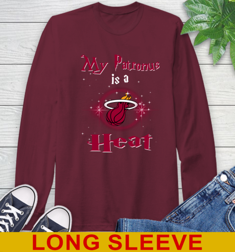 NBA Basketball Harry Potter My Patronus Is A Miami Heat Long Sleeve T-Shirt 7