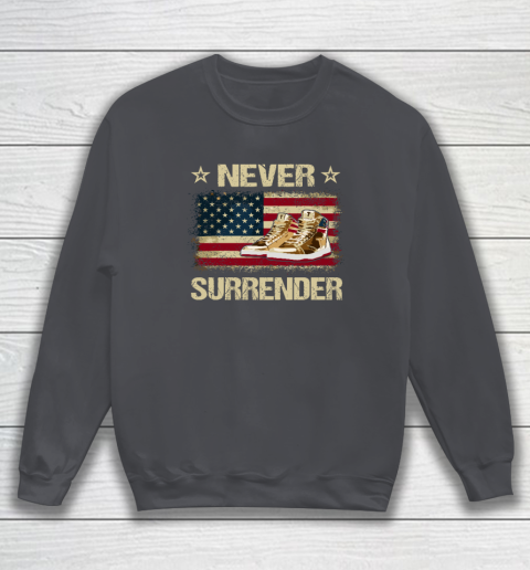 Never Surrender Gold Sneakers Pro Trump 2024 Sweatshirt 3