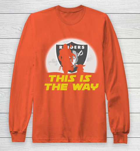 Oakland Raiders NFL Football Star Wars Yoda And Mandalorian This Is The Way Long Sleeve T-Shirt 3