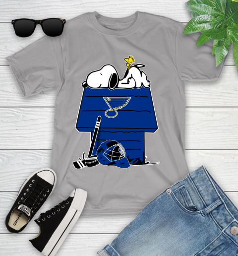 St.Louis Blues NHL Hockey Snoopy Woodstock The Peanuts Movie Youth T-Shirt 4