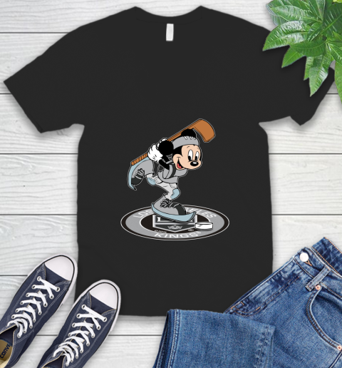 NHL Hockey Los Angeles Kings Cheerful Mickey Disney Shirt V-Neck T-Shirt
