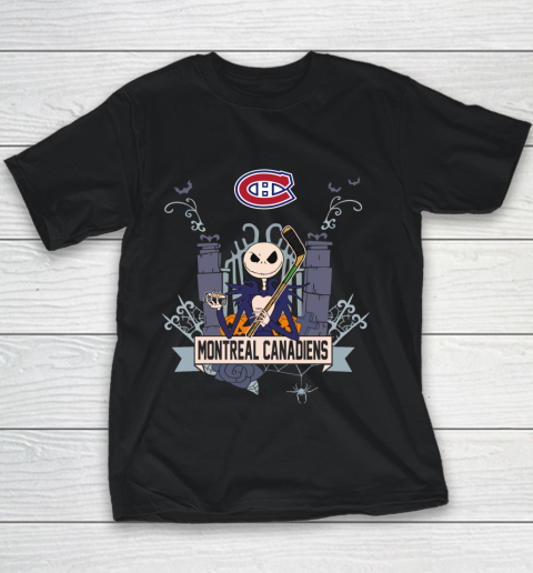 NHL Montreal Canadiens Hockey Jack Skellington Halloween Youth T-Shirt
