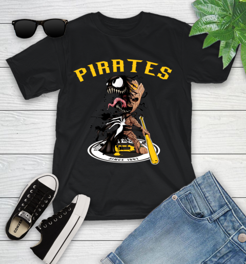 MLB Pittsburgh Pirates Baseball Venom Groot Guardians Of The Galaxy Youth T-Shirt 2