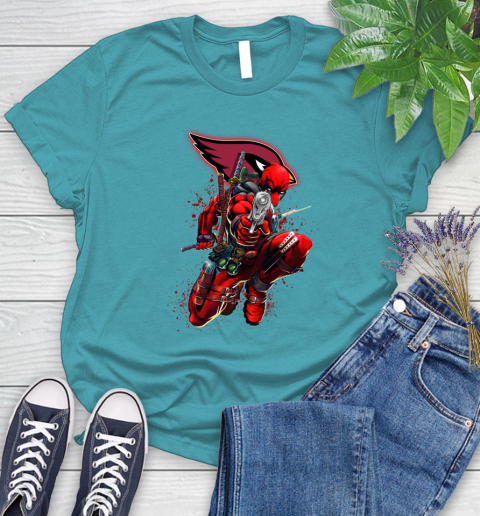 NFL Deadpool Marvel Comics Sports Football Arizona Cardinals Women's T-Shirt 12