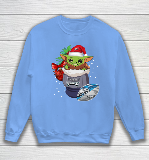 Philadelphia Eagles Christmas Baby Yoda Star Wars Funny Happy NFL Sweatshirt 9