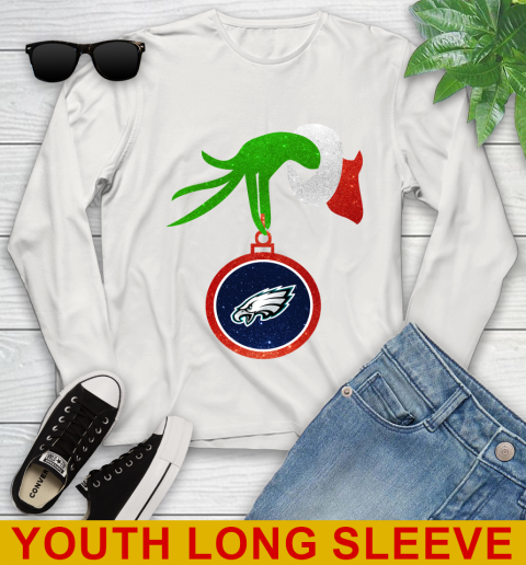 Philadelphia Eagles Grinch Merry Christmas NFL Football Youth Long Sleeve 12