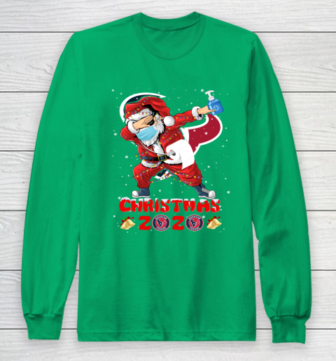 Houston Texans Funny Santa Claus Dabbing Christmas 2020 NFL Long Sleeve T-Shirt 4