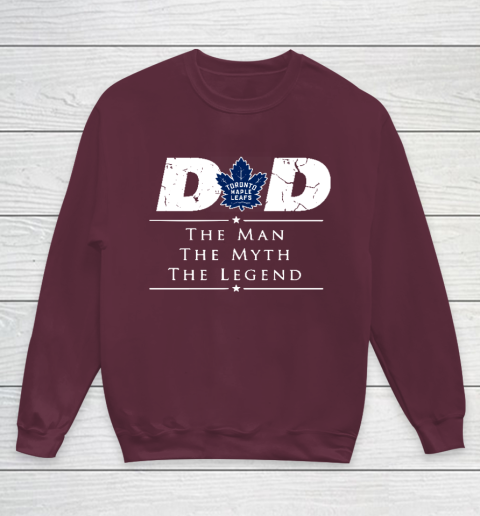 Toronto Maple Leafs NHL Ice Hockey Dad The Man The Myth The Legend Youth Sweatshirt 4