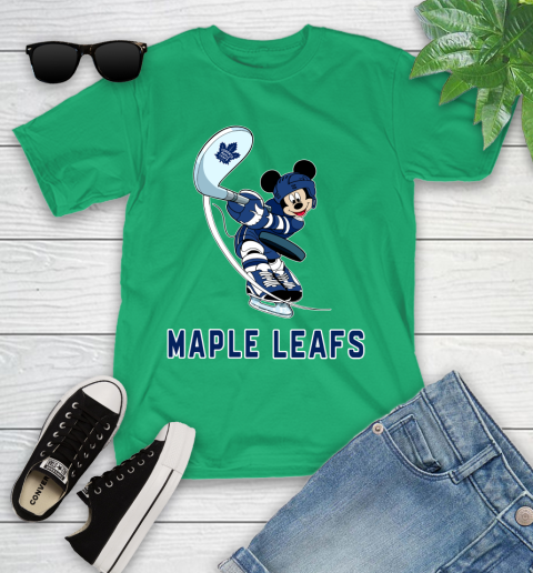 NHL Hockey Toronto Maple Leafs Cheerful Mickey Mouse Shirt Youth T-Shirt 6