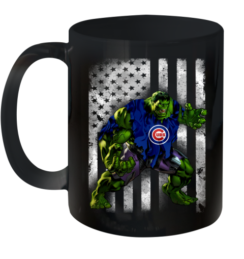 Chicago Cubs Hulk Marvel Avengers MLB Baseball American Flag Ceramic Mug 11oz