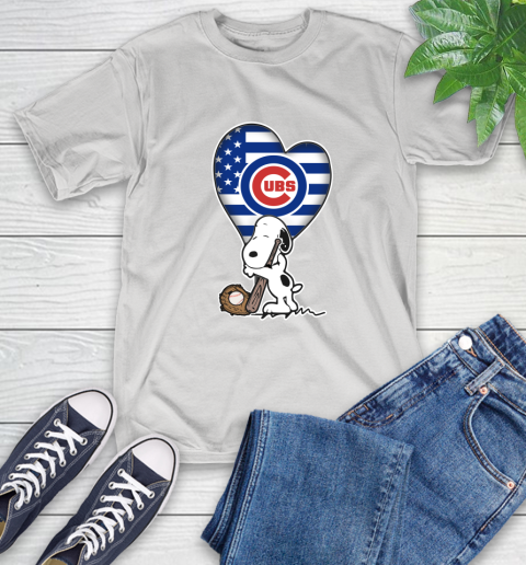 Chicago Cubs MLB Baseball The Peanuts Movie Adorable Snoopy T-Shirt