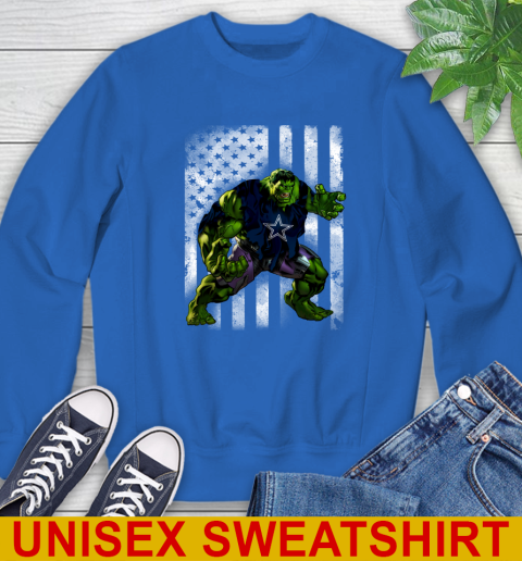 Dallas Cowboys Hulk Marvel Avengers NFL Football American Flag Sweatshirt 11