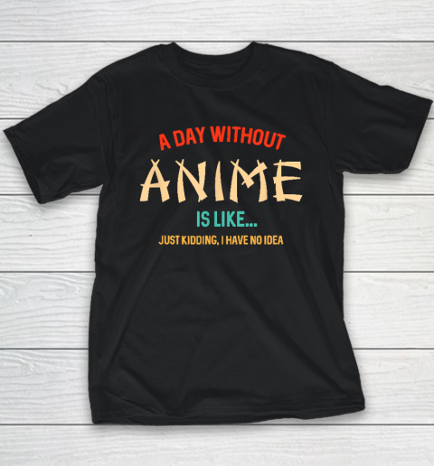 Funny Anime Lover A Day Without Anime Youth T-Shirt