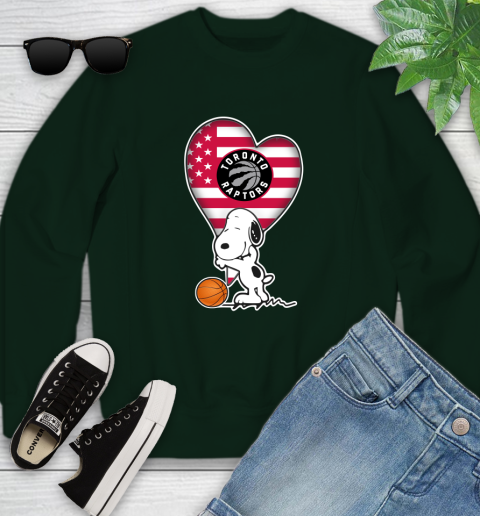 Toronto Raptors NBA Basketball The Peanuts Movie Adorable Snoopy Youth Sweatshirt 10