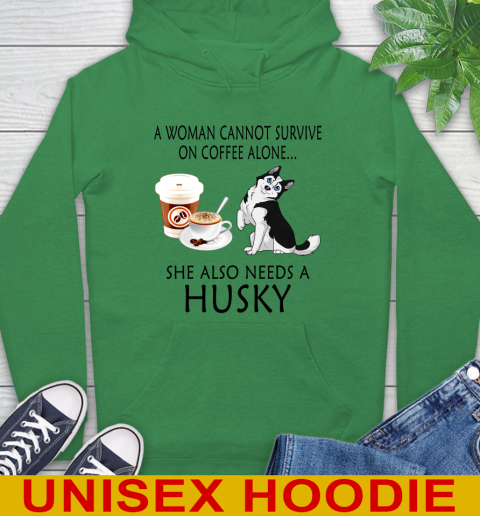 Women cannot survive on coffee alone she also need a HUSKY tshirt 17