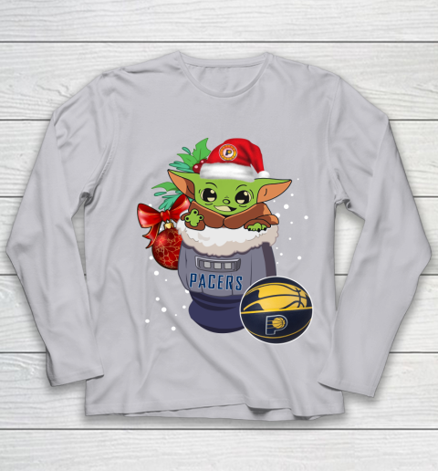 Indiana Pacers Christmas Baby Yoda Star Wars Funny Happy NBA Youth Long Sleeve 5