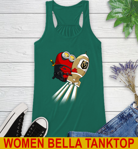 NHL Hockey Vegas Golden Knights Deadpool Minion Marvel Shirt Racerback Tank 5