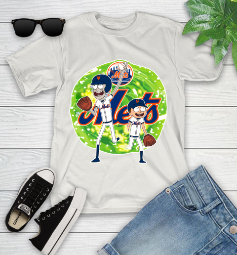 MLB New York Mets Rick And Morty Baseball Sports Youth T-Shirt 12