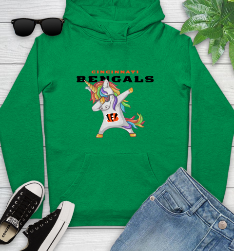 Cincinnati Bengals NFL Football Funny Unicorn Dabbing Sports Youth Hoodie 7