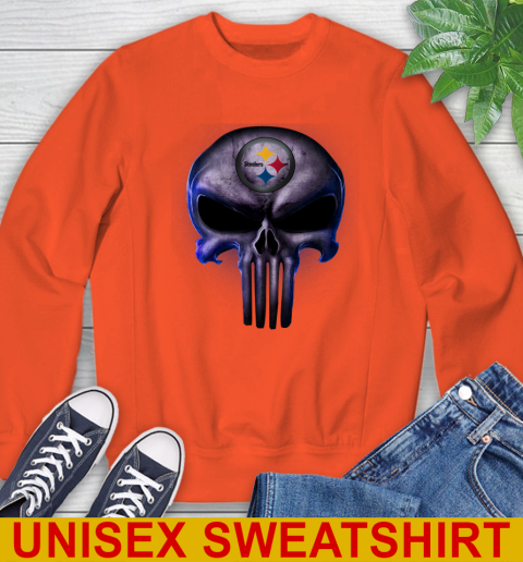 Pittsburgh Steelers NFL Football Punisher Skull Sports Sweatshirt 3