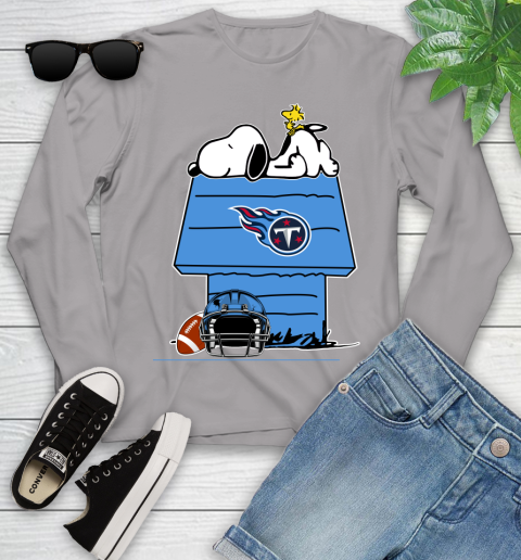 Tennessee Titans NFL Football Snoopy Woodstock The Peanuts Movie Youth Long Sleeve 5