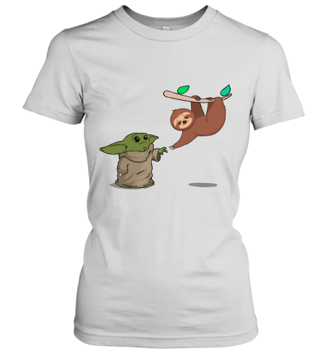 Baby Yoda And Sloth Touch Hands Women's T-Shirt