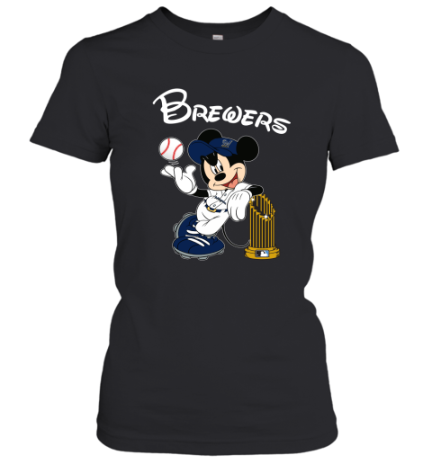 Milwaukee Brewers Mickey Taking The Trophy MLB 2019 Women's T-Shirt