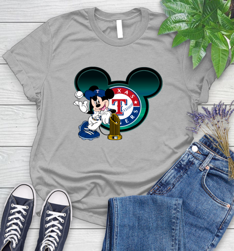 MLB Texas Rangers The Commissioner's Trophy Mickey Mouse Disney Women's T-Shirt 5