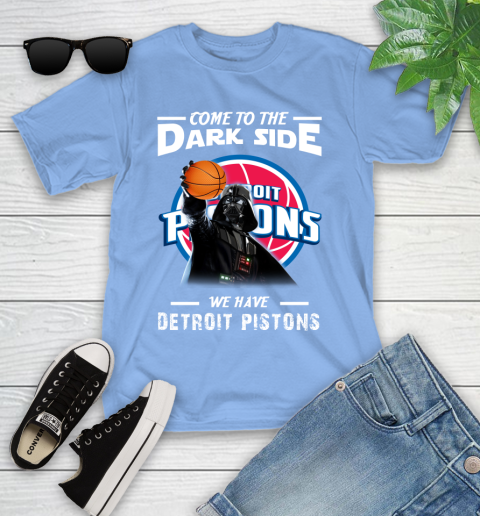 NBA Come To The Dark Side We Have Detroit Pistons Star Wars Darth Vader Basketball Youth T-Shirt 15