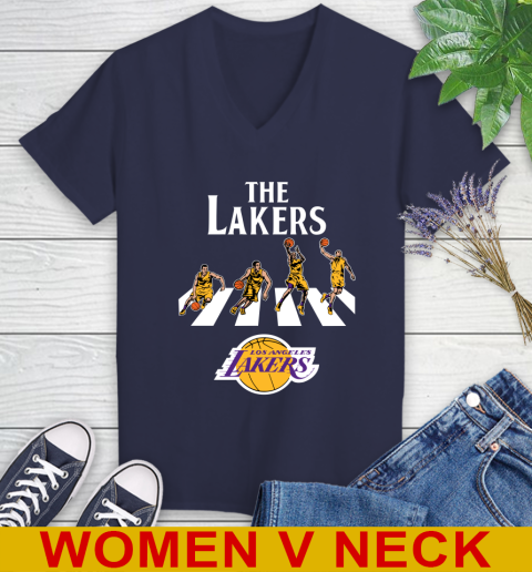 NBA Los Angeles Lakers Women's Short Sleeve Polyester V-Neck Tee 