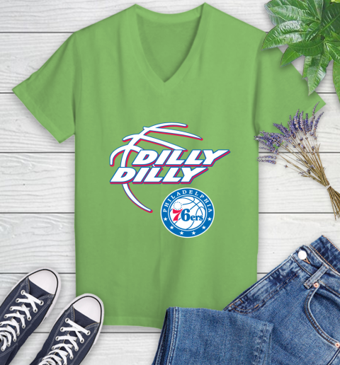 NBA Philadelphia 76ers Dilly Dilly Basketball Sports Women's V-Neck T-Shirt 11