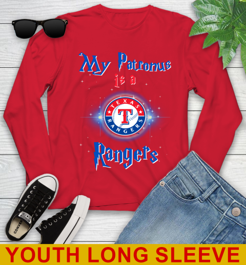 MLB Baseball Harry Potter My Patronus Is A Texas Rangers Youth Long Sleeve 11