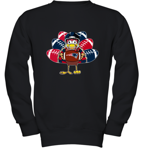 New England Patriots Turkey Football Thanksgiving Youth Sweatshirt