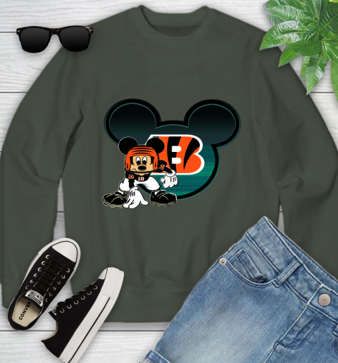 NFL Cincinnati Bengals Mickey Mouse Disney Football T Shirt Youth Sweatshirt 10
