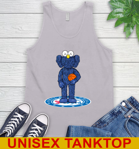 NBA Basketball Philadelphia 76ers Kaws Bff Blue Figure Shirt Tank Top 4