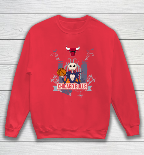 NBA Chicago Bulls Basketball Jack Skellington Halloween Sweatshirt 7