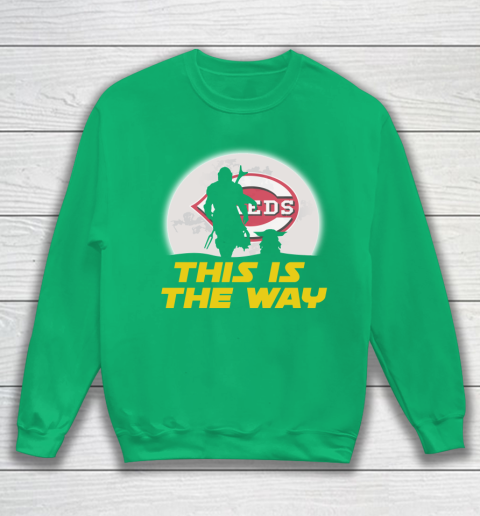 Cincinnati Reds MLB Baseball Star Wars Yoda And Mandalorian This Is The Way Sweatshirt 5