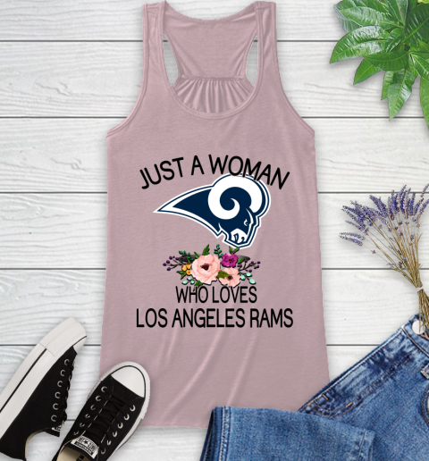 NFL Just A Woman Who Loves Los Angeles Rams Football Sports Racerback Tank 5