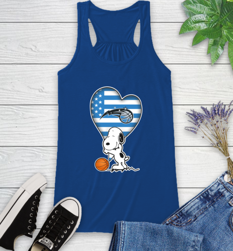Orlando Magic NBA Basketball The Peanuts Movie Adorable Snoopy Racerback Tank 9