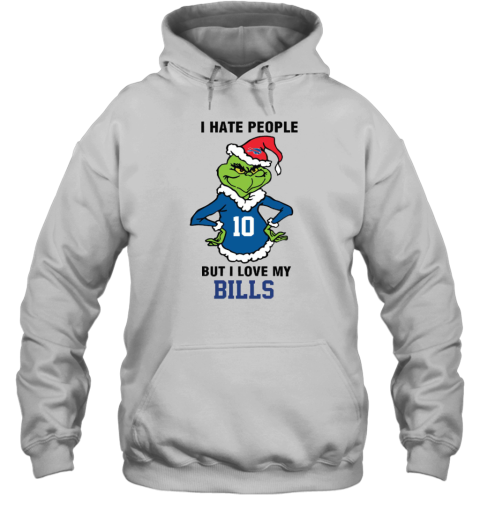 I Hate People But I Love My Buffalo Bills Grinch Hoodie