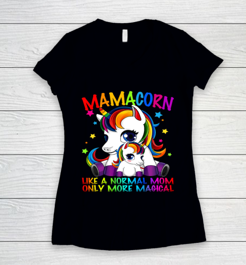 Mamacorn Mother s Day Women's V-Neck T-Shirt