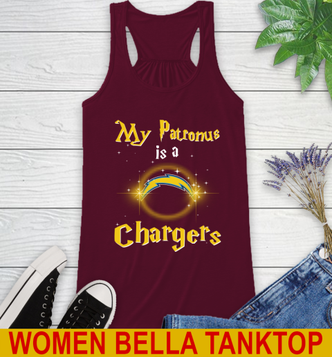 NFL Football Harry Potter My Patronus Is A Los Angeles Chargers Racerback Tank 3 NFL Football Harry Potter My Patronus Is A Los Angeles Chargers Racerback Tank - Image 3