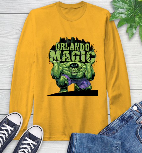 Orlando Magic NBA Basketball Incredible Hulk Marvel Avengers Sports Long Sleeve T-Shirt 3