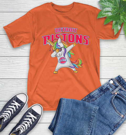 Detroit Pistons NBA Basketball Funny Unicorn Dabbing Sports T-Shirt 5