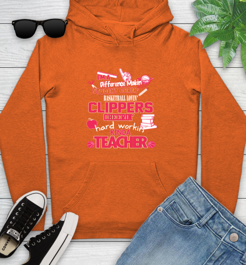 LA Clippers NBA I'm A Difference Making Student Caring Basketball Loving Kinda Teacher (1) Youth Hoodie 4