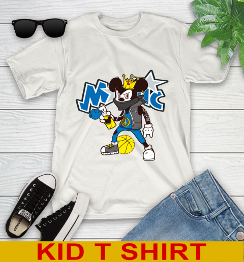 Orlando Magic NBA Basketball Mickey Peace Sign Sports Youth T-Shirt