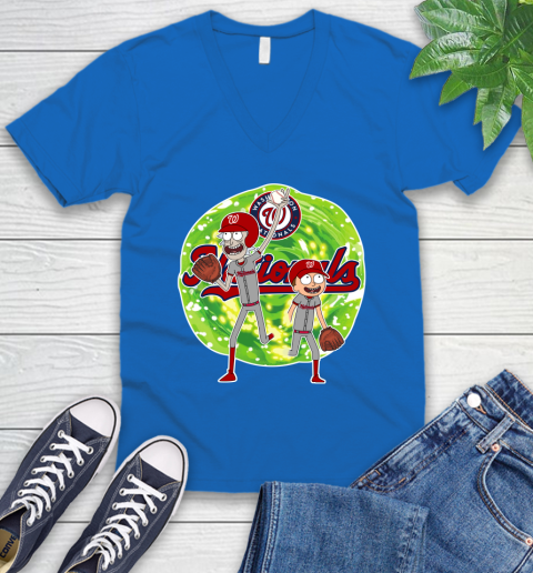 MLB Washington Nationals Rick And Morty Baseball Sports V-Neck T-Shirt 6