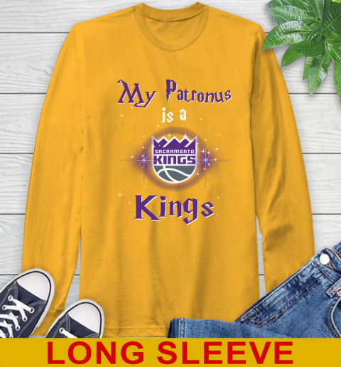 NBA Basketball Harry Potter My Patronus Is A Sacramento Kings Long Sleeve T-Shirt 2