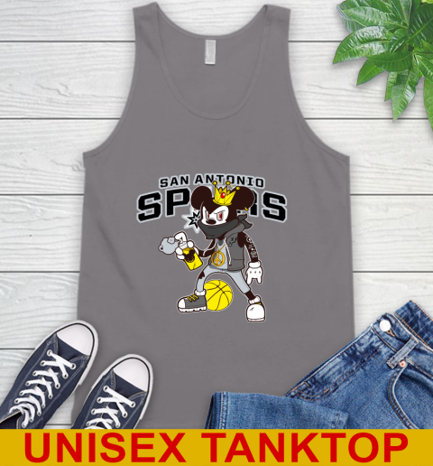 San Antonio Spurs NBA Basketball Mickey Peace Sign Sports Tank Top 7