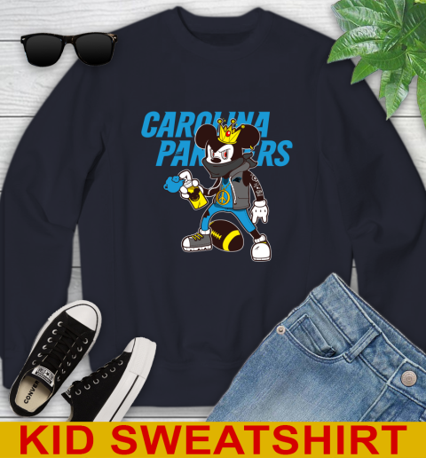 Carolina Panthers NFL Football Mickey Peace Sign Sports Youth Sweatshirt 4 Carolina Panthers NFL Football Mickey Peace Sign Sports Youth Sweatshirt - Image 4